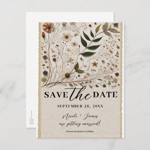 Natures Beauty Botanical Flowers Save the Date Announcement Postcard