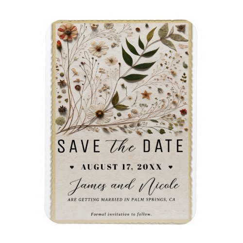 Natures Beauty Botanical Flowers Save the Date Magnet
