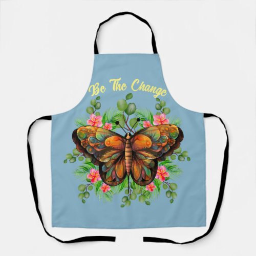  Natures Beauty Colorful Butterfly and Flowering Apron