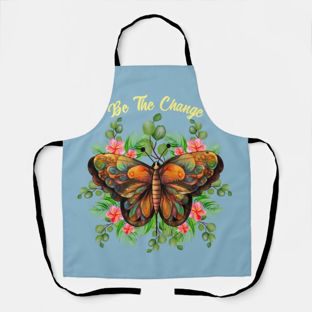  Nature's Beauty Colorful Butterfly and Flowering Apron (Front)