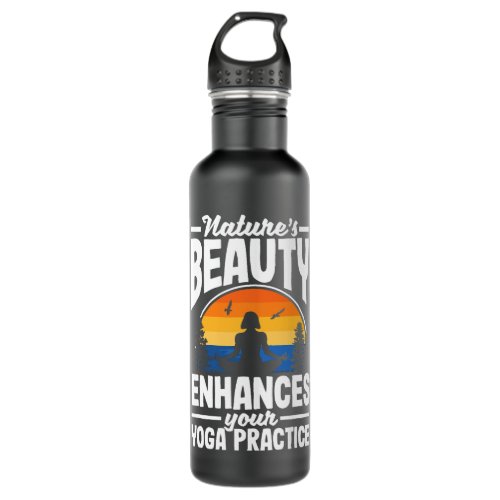 Natures beauty enhances your yoga practice stainless steel water bottle