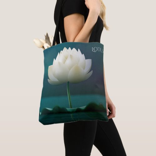 Natures Beauty Lotus Tote Bag Long Handle