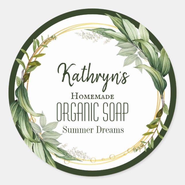 Nature's Beauty Personalized Leaves Classic Round Sticker (Front)