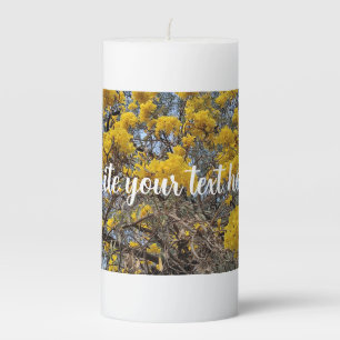 Nature's bloom pillar candle