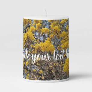 Nature's bloom pillar candle