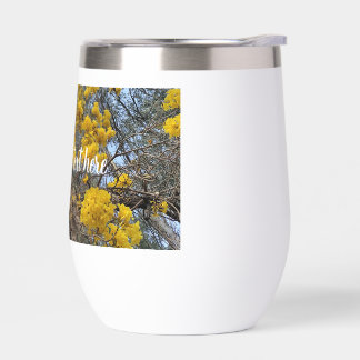 Nature's bloom thermal wine tumbler