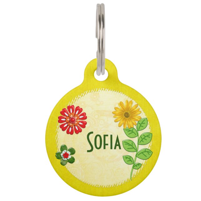 Natures Bounty Jeweled FULL PERSONALIZED Pet ID Tag (Front)