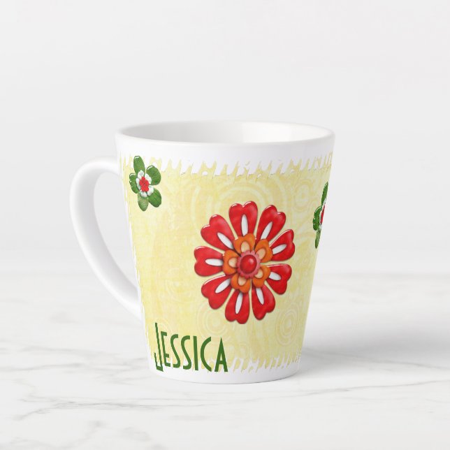 Natures Bounty Jeweled PERSONALIZED Latte Mug (Left Angle)
