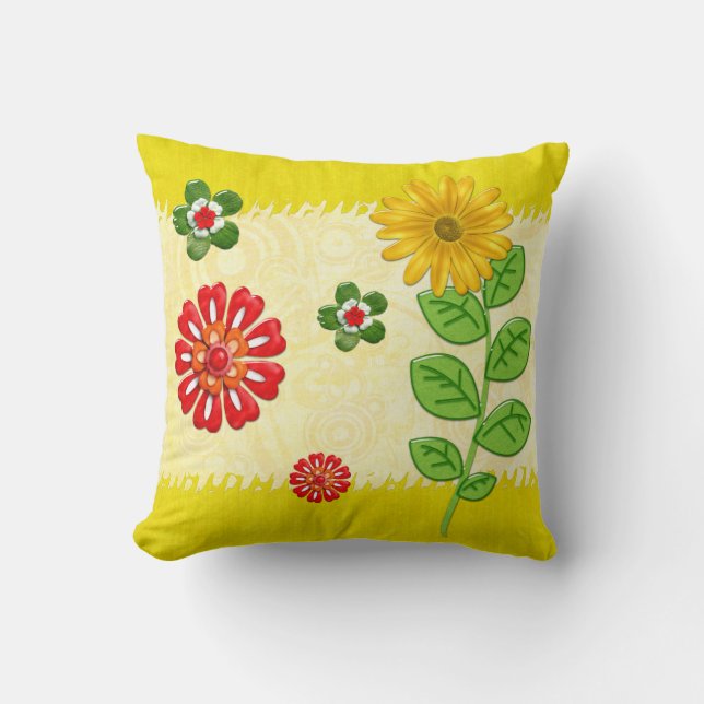 Natures Bounty Jeweled Throw Pillow (Front)