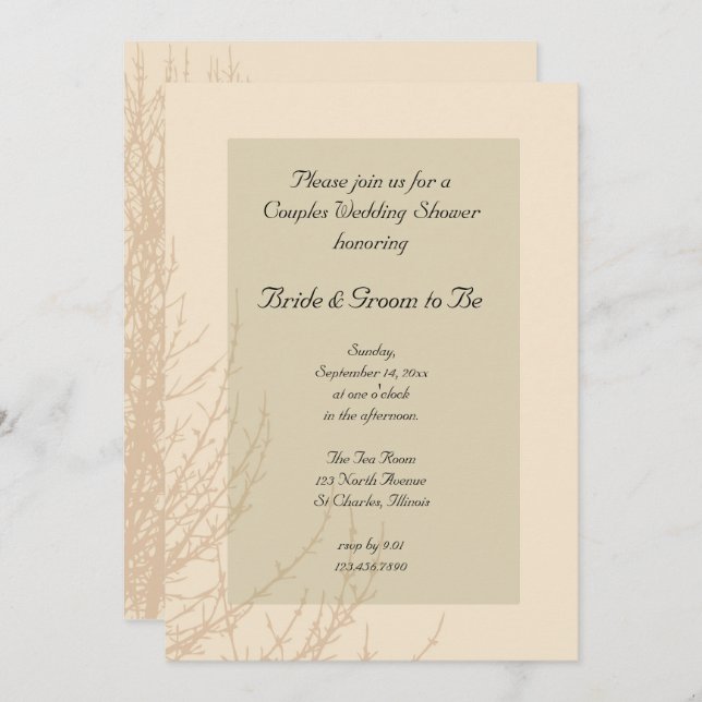 Nature's Branches Couples Wedding Shower Invitation (Front/Back)