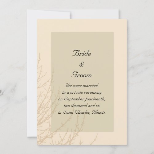 Nature's Branches Marriage / Elopement Announce Custom Invites