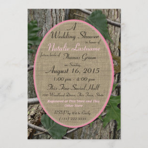 Natures Camouflage Bridal Shower Pink Invitation