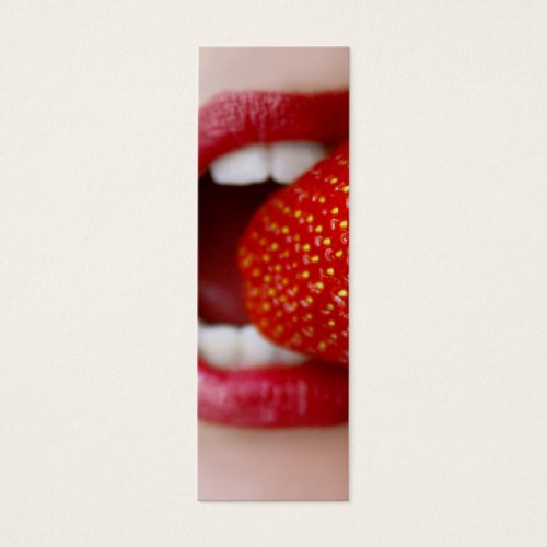 Nature's Candy - Woman Eating Strawberry Business Card Template
