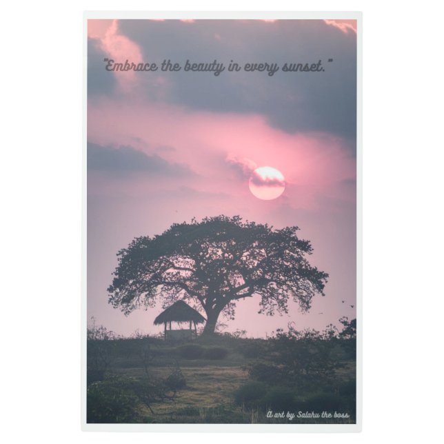 Nature's Canvas, Painted Pink Metal Print (Front)