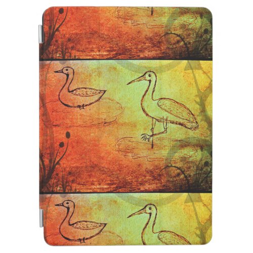 Natures Canvas Rainy Reverie with Duck  Crane iPad Air Cover