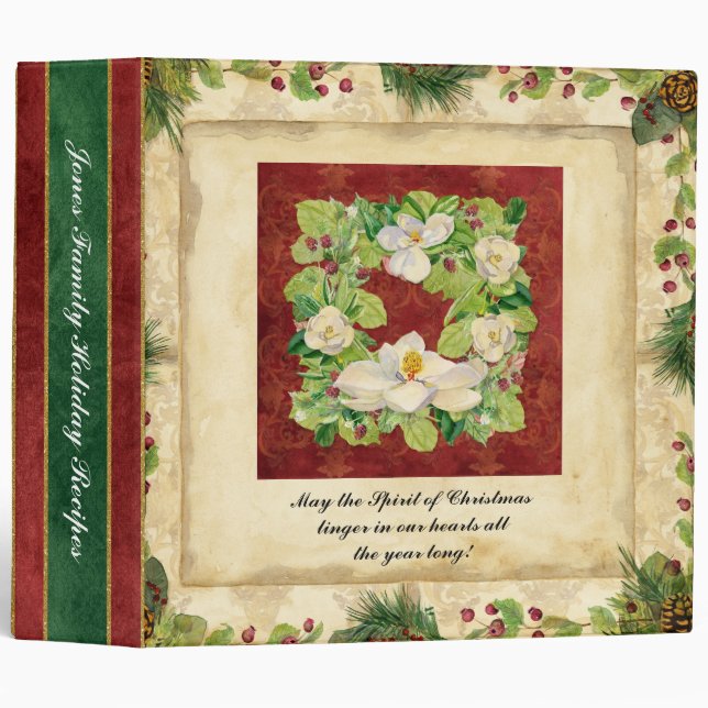 Nature's Christmas Family Wreath Recipe Binder (Front/Spine)