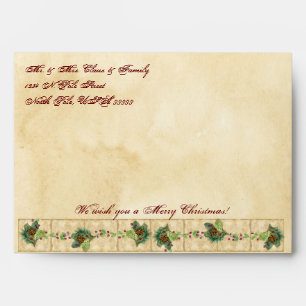 Nature's Christmas Magnolia Wreath n Pine Boughs Envelope