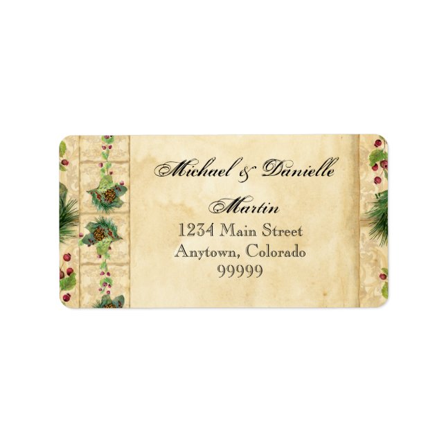 Nature's Christmas Magnolia Wreath n Pine Boughs Label (Front)