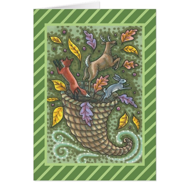 NATURE'S CORNUCOPIA THANKSGIVING GREETING CARD B (Front)