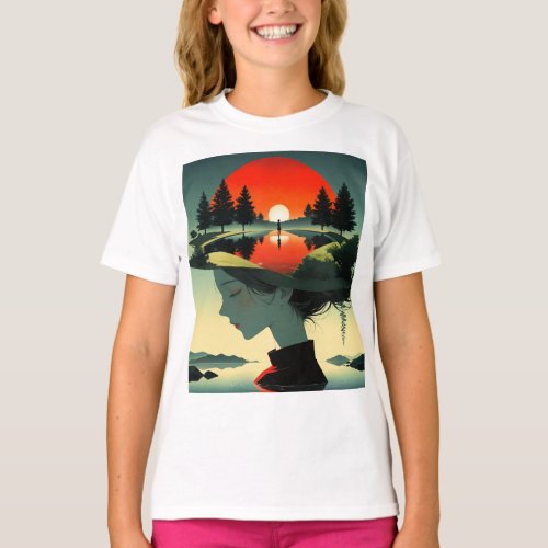 Natures Crown Woman with Tree Art T_Shirt