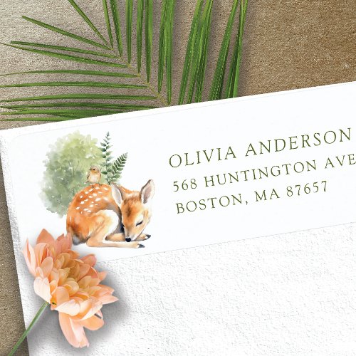 Natures Delight Baby Shower Deer Address Label