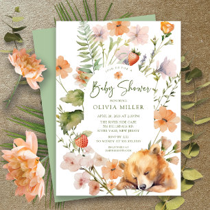 Nature's Delight Bear Baby Shower Invitation