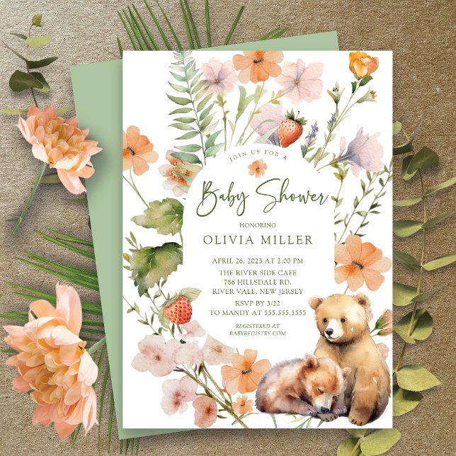 Nature's Delight Bear Baby Shower  Invitation (Creator Uploaded)