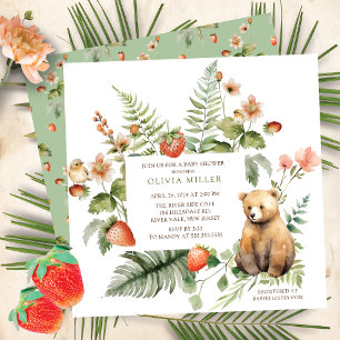 Nature's Delight Bear Baby Shower Invitation