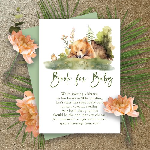 Natures Delight Bear Book for Baby Enclosure Card
