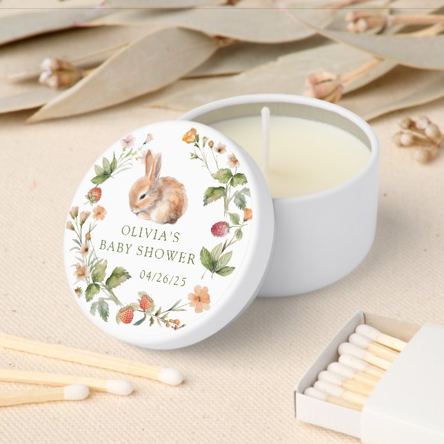 Nature's Delight Bunny Baby Shower Mini Candle Favors (Insitu)