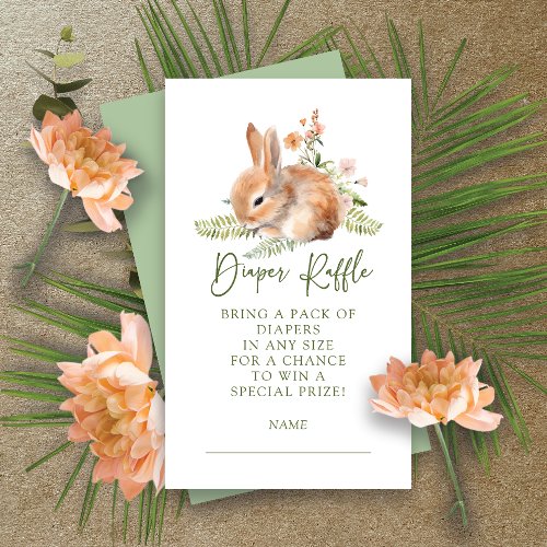 Natures Delight Bunny Diaper Raffle  Enclosure Card