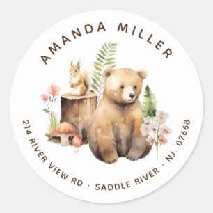 Nature's Delight Deer Baby Shower Address Label