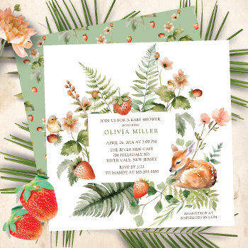 Nature's Delight Deer Baby Shower Invitation by invitationstop at Zazzle