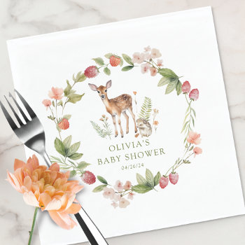Nature's Delight Deer Baby Shower Napkins by invitationstop at Zazzle