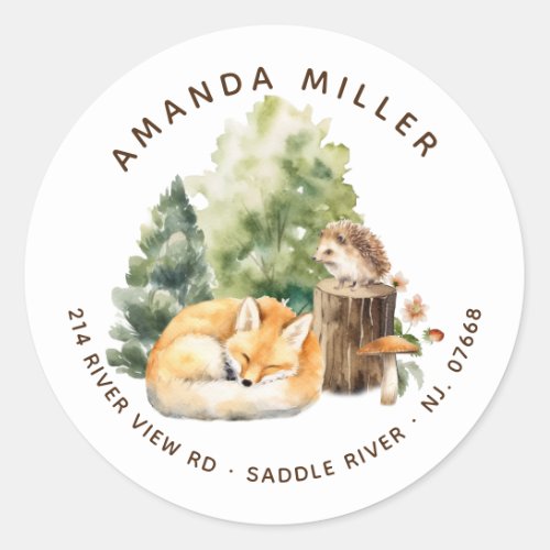 Natures Delight Fox Baby Shower Address Label