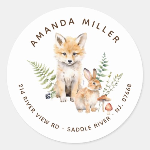 Natures Delight Fox Baby Shower Address Label