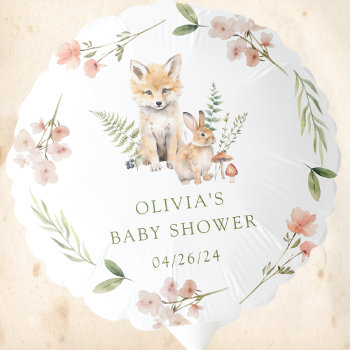 Nature's Delight Fox Baby Shower Balloon by invitationstop at Zazzle