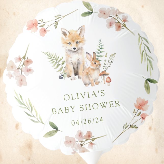 Nature's Delight Fox Baby Shower Balloon (Creator Uploaded)
