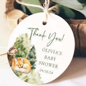 Nature's Delight Fox Baby Shower Favor Gift Tag