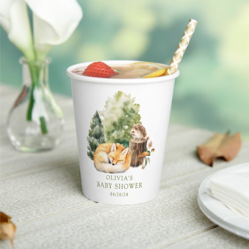 Natures Delight Fox Baby Shower Paper Cups