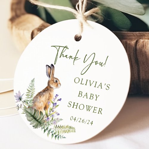 Natures Delight Rabbit Baby Shower Favor Gift Tag