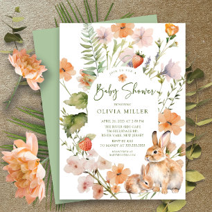 Nature's Delight Rabbit Baby Shower Invitation