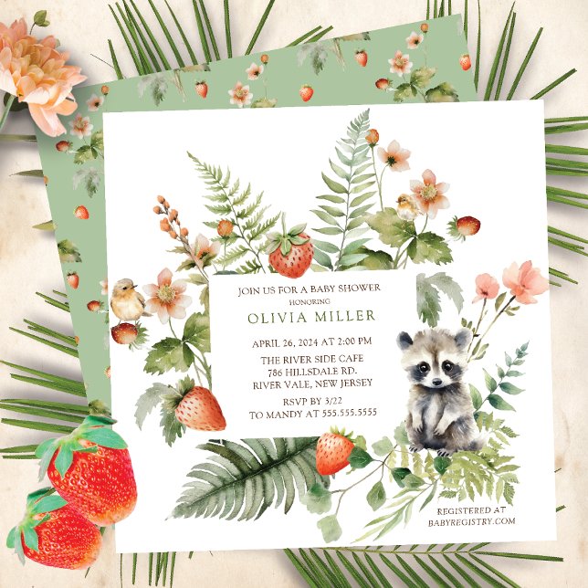 Nature's Delight Raccoon Baby Shower Invitation (Creator Uploaded)