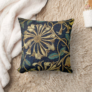 Nature's Elegance: Honeysuckle by William Morris Throw Pillow