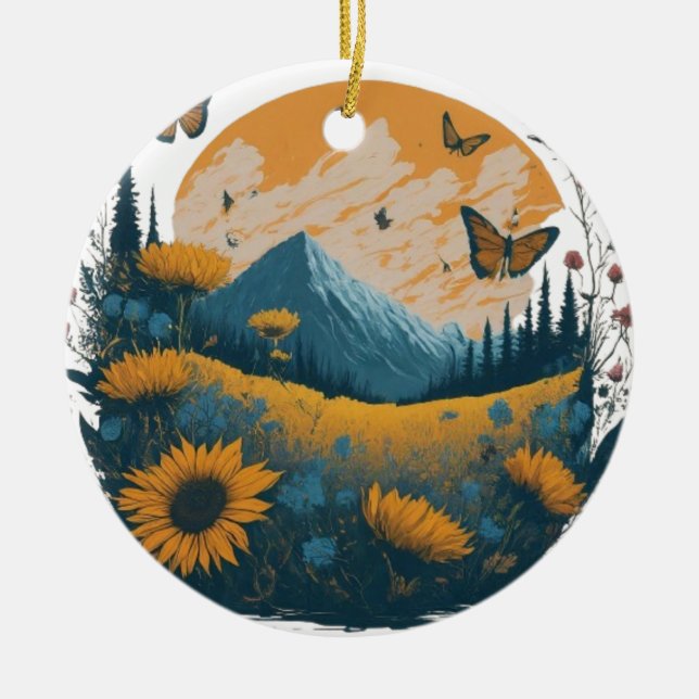 Nature's Embrace Ceramic Ornament (Front)