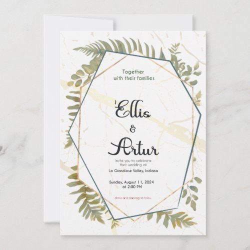 Natures Embrace in Bloom Wedding  Invitation