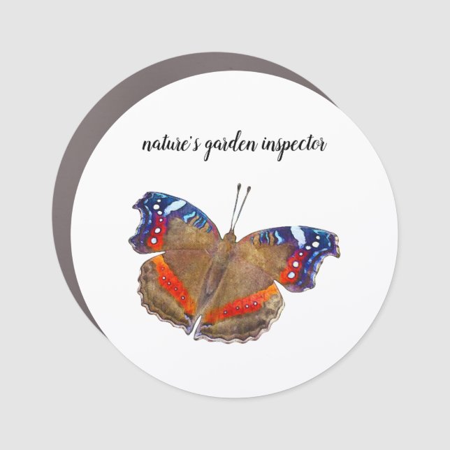Nature's garden inspector car magnet (Front)