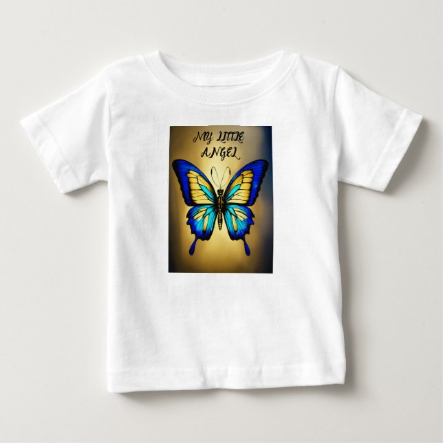Nature's Grace: Lifelike Butterflies Baby T-Shirt (Front)