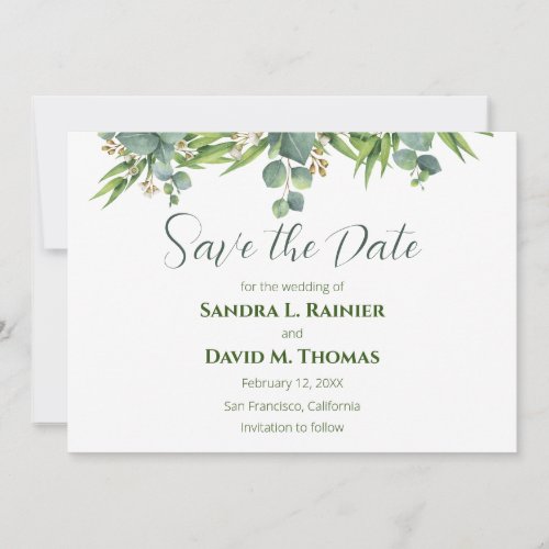 Natures Greenery Save the Date Cards