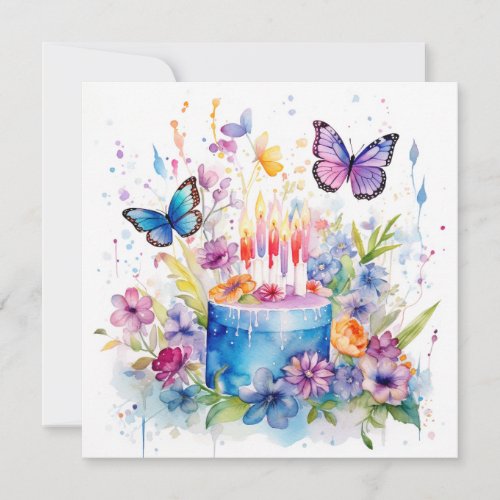 Natures Greetings Floral Butterfly Birthday